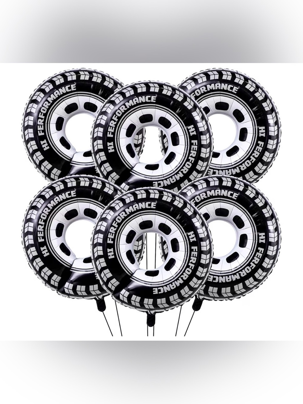 6~Wheel Balloons, Race Car Tire Balloons, Racing Cars Wheels Theme Party 30 Inch